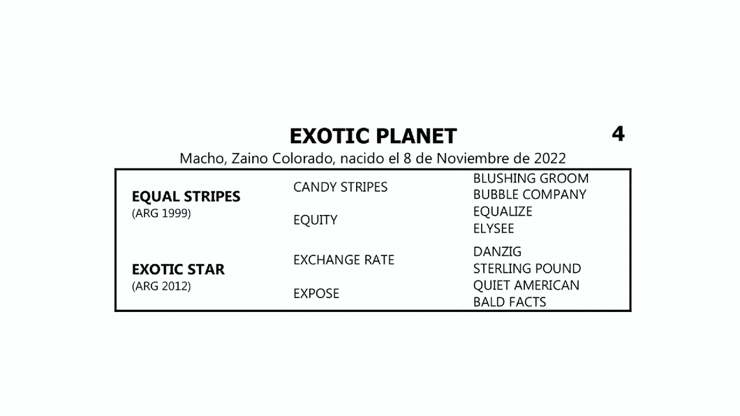 Lote EXOTIC PLANET (EQUAL STRIPES - EXOTIC STAR por EXCHANGE RATE)