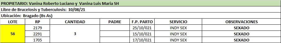 Lote Lote 56 Vanina Roberto Luciano