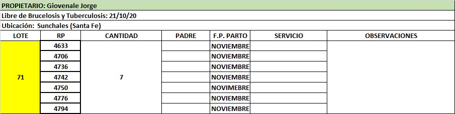Lote Lote 71 Giovenale Jorge