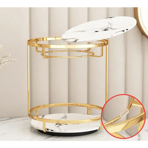  ESTANTE GIRATORIO DE BAÑO PARA ALMACENAMIENTO DE ARTÍCULOS Color: dorado