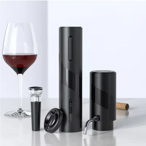  SET DE DISPENSADOR DE VINO AUTOMATICO 4 en 1 Color: gris , negro