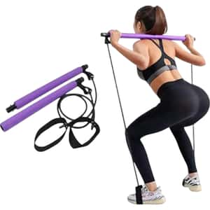  BARRA CON ELÁSTICO PARA PILATES PORTABLE FITNESS YOGA 