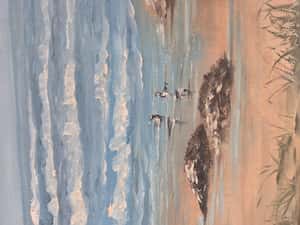  "CUADRO AL ÓLEO, EN TELA:  ""MARINAS 1"" medidas:  79 x 64 con MARCO en MADERA"