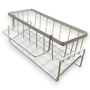  ORGANIZADOR DE COCINA CON BANDEA ESCURRIDORA Color: blanco, negro gris