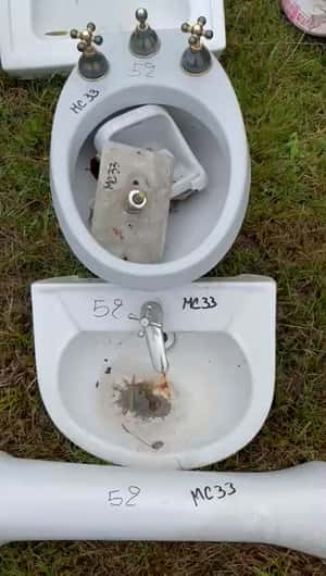 Lote JUEGO DE BA?O (PILETA-PEDESTAL-BIDET) Y OTROS 