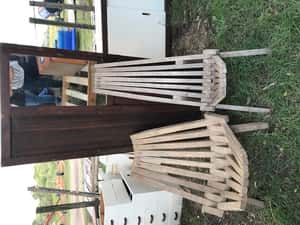 Lote 2 SILLAS DE MADERA-ESPEJO