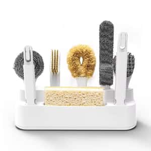  SET DE LIMPIEZA 6 en 1 CON ESCURRIDOR, COLGANTE CEPILLOS 