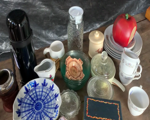 Lote PLATOS-TAZAS-DULCERAS-JARRA-TERMO-MATE Y OTROS