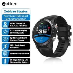  RELOJ SMARTWATCH DEPORTIVO GPS ZEBLAZE STRATOS solo COLOR NEGRO