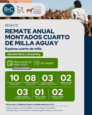 Remate anual cuarto de milla de Aguay