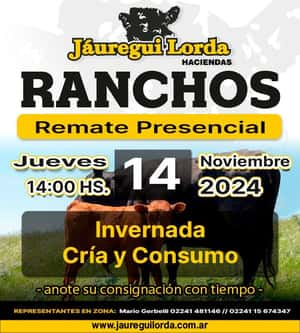 Remate en Ranchos, Jueves 14 de Noviembre