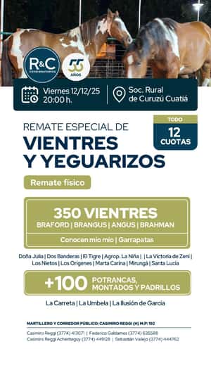 (VIENTRES) Remate especial de Vientres y Yeguarizos 