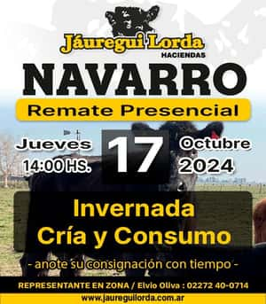 Remate en Navarro, Jueves 17 de Octubre 