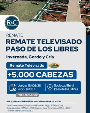 Remate televisado Paso de los libres