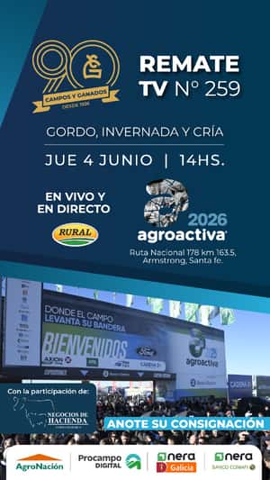 259° REMATE POR PANTALLA - AGROACTIVA 2026 - 90° ANIVERSARIO