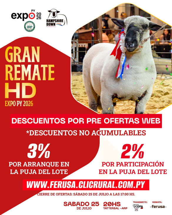 Remate Hampshire Down de Campo y Bozal - Expo Paraguay M.R.A. 2026