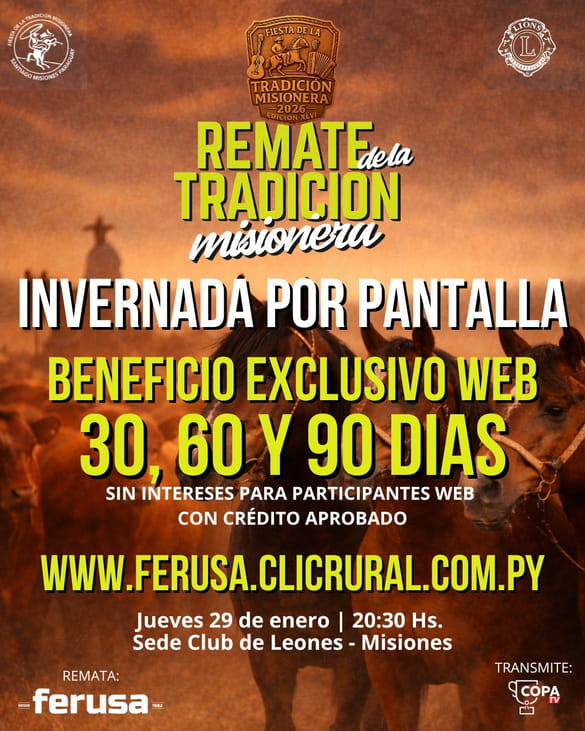 REMATE DE LA TRADICION MISIONERA -INVERNADA  POR PANTALLA