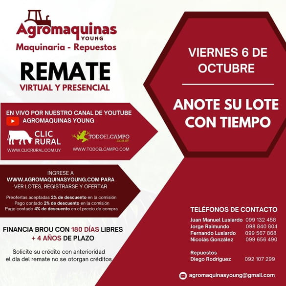 Remate Remate Virtual y Presencial - Agromaquinas Young