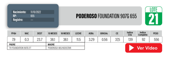 Lote Toros Hereford a remate en Cabaña La Poderosa, Florida