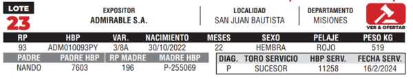 Lote LOTE 23- CAMPO