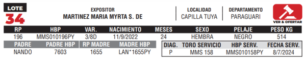 Lote LOTE 34- CAMPO