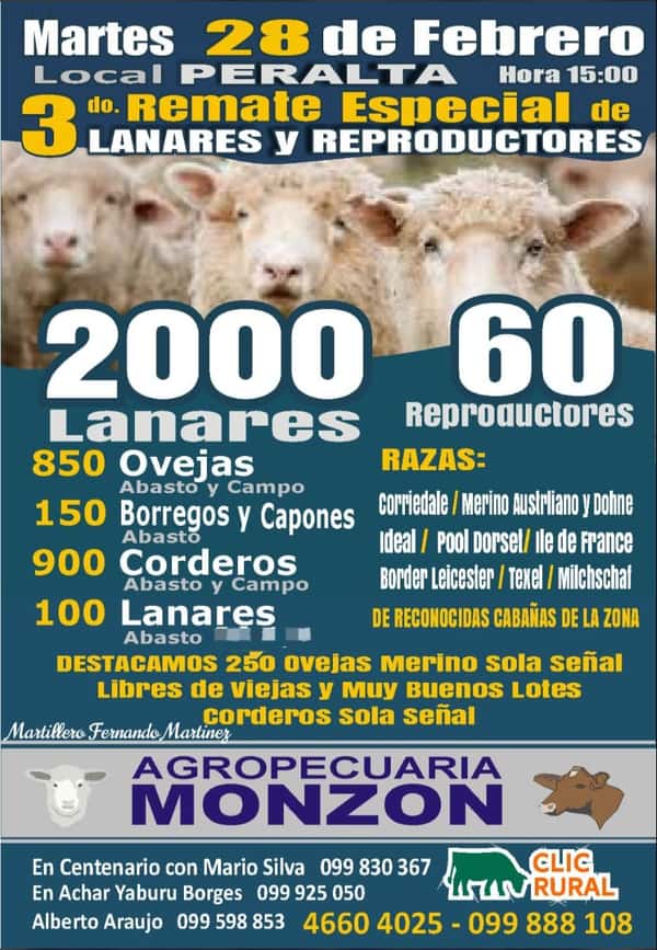 Remate 3º Remate especial de Lanares y Reproductores