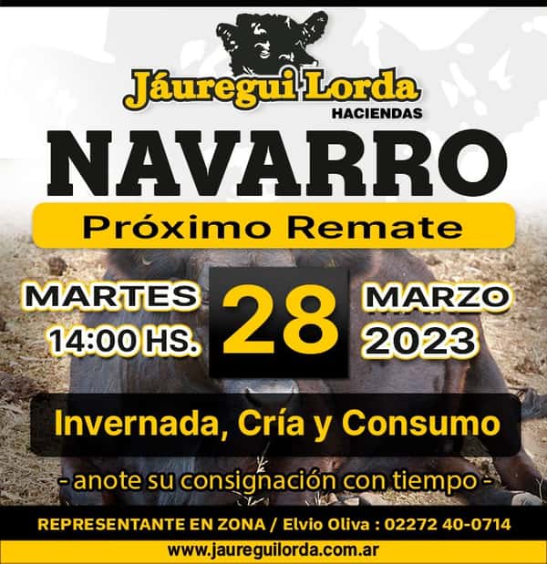 Remate Invernada, cría y consumo 28 DE MARZO - Navarro