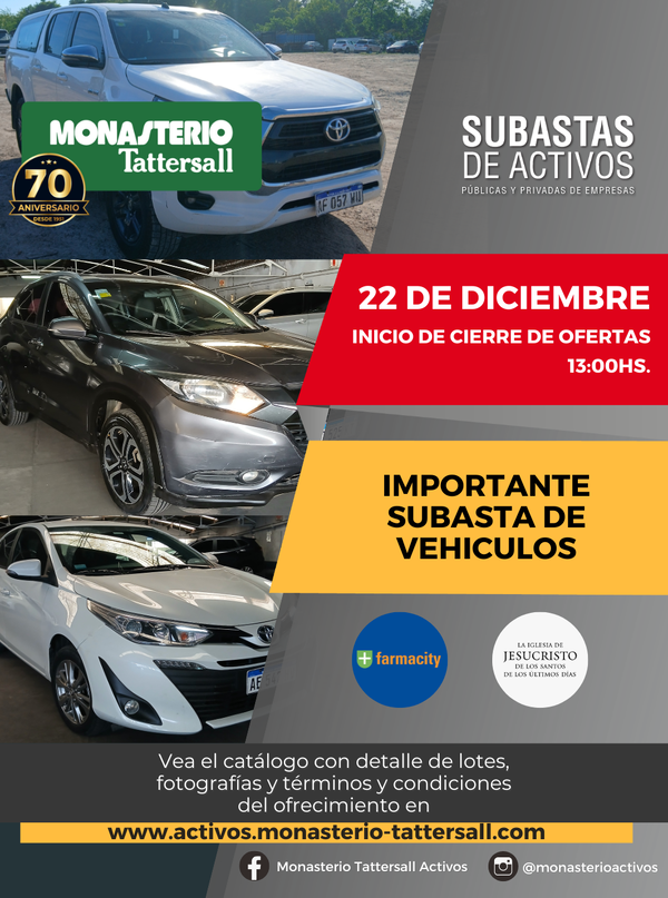  SUBASTA DE VEHICULOS 22-12-2025