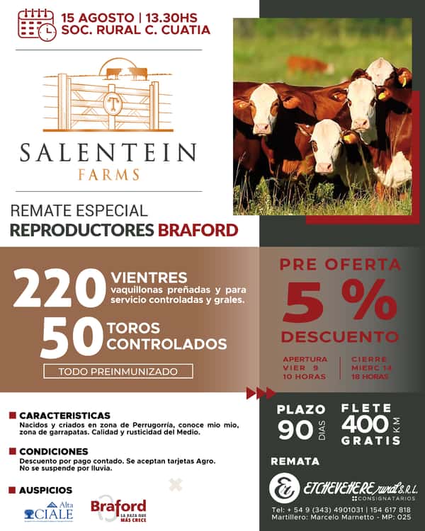  Remate Especial de Reproductores  Salentein Argentina
