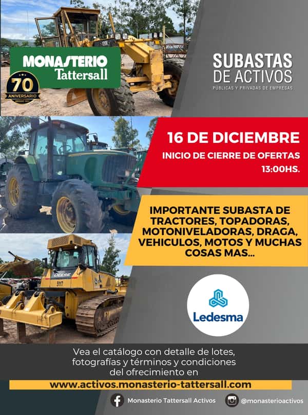  SUBASTA IMPLEMENTOS LEDESMA 16-12-25