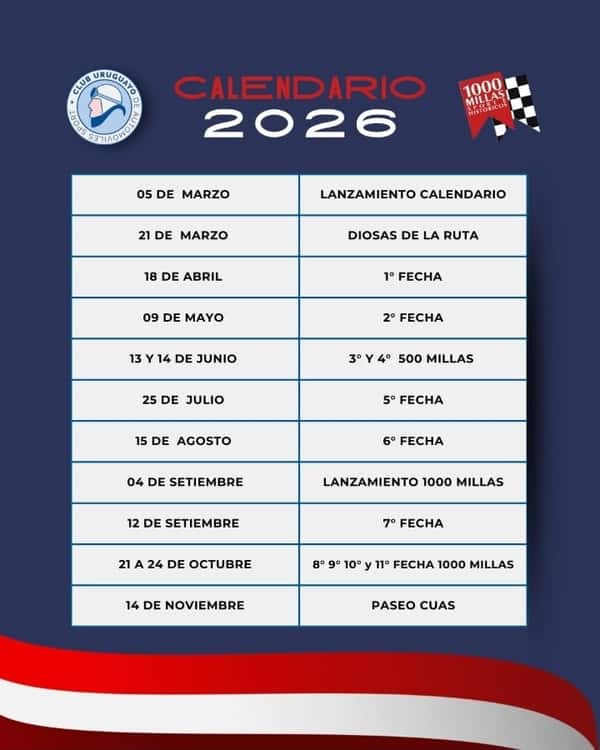 CALENDARIO CUAS 2026