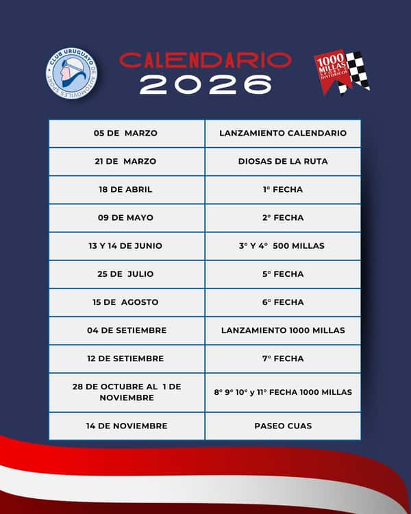 CALENDARIO CUAS 2026