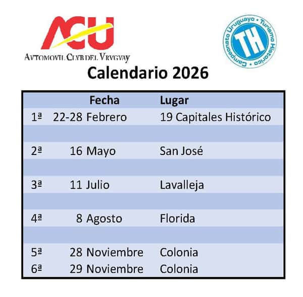 CALENDARIO ACU 2026