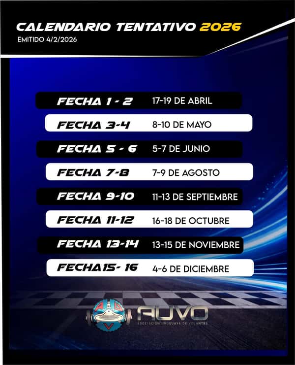 CALENDARIO AUVO 2026