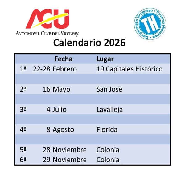 CALENDARIO ACU 2026