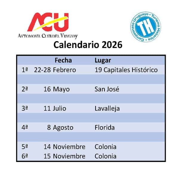 CALENDARIO ACU 2026