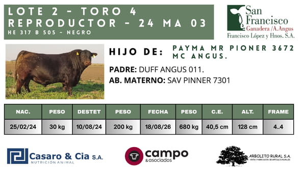 4 — TOROS  San Francisco