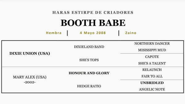 Lote BOOTH BABE (DIXIE UNION - MARY ALEX)
