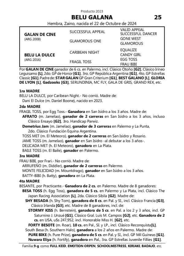 Lote BELU GALANA (GALAN DE CINE -  BELU LA DULCE)