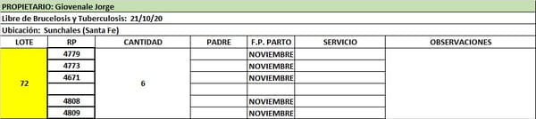 Lote Lote 72 Giovenale Jorge