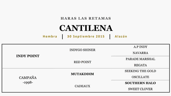 Lote CANTILENA (INDY POINT - CAMPAÑA) C/CRIA LE BLUES 2021'