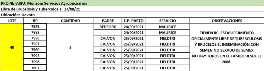 Lote Lote 40 Monzoni Servicios Agropecuarios