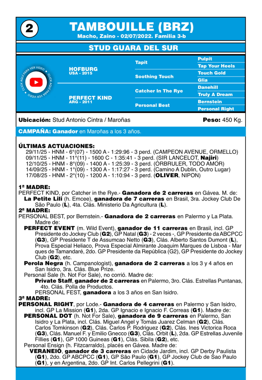 Lote LOTE 2 - TAMBOUILLE