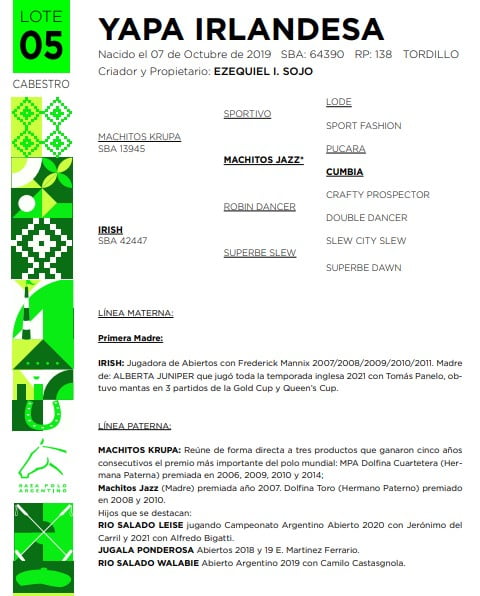 Lote YAPA IRLANDESA(MACHITOS KRUPA-IRISH)