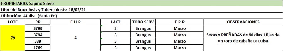 Lote Lote 79  Sapino Silvio