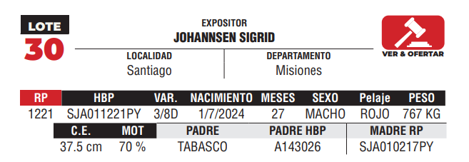 Lote LOTE 30 - DE CAMPO