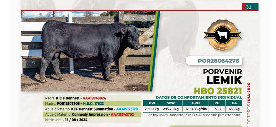Lote 1 Toro LEMIK DIIO 4276