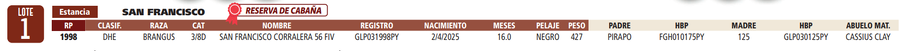 Lote LOTE 1 -RESERVA DE CABAÑA
