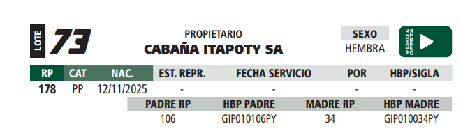 Lote LOTE 73- ELITE