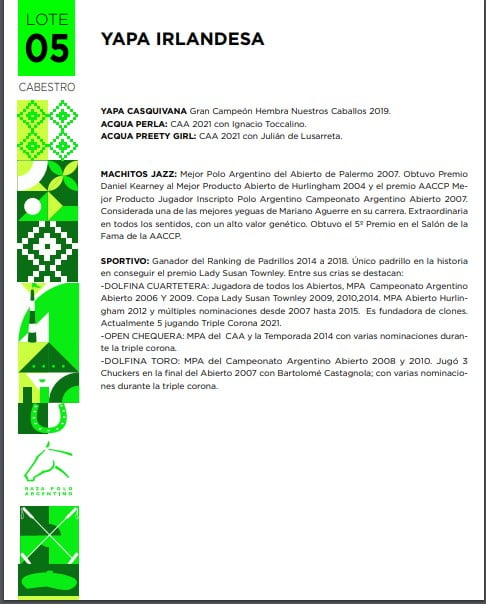 Lote YAPA IRLANDESA(MACHITOS KRUPA-IRISH)